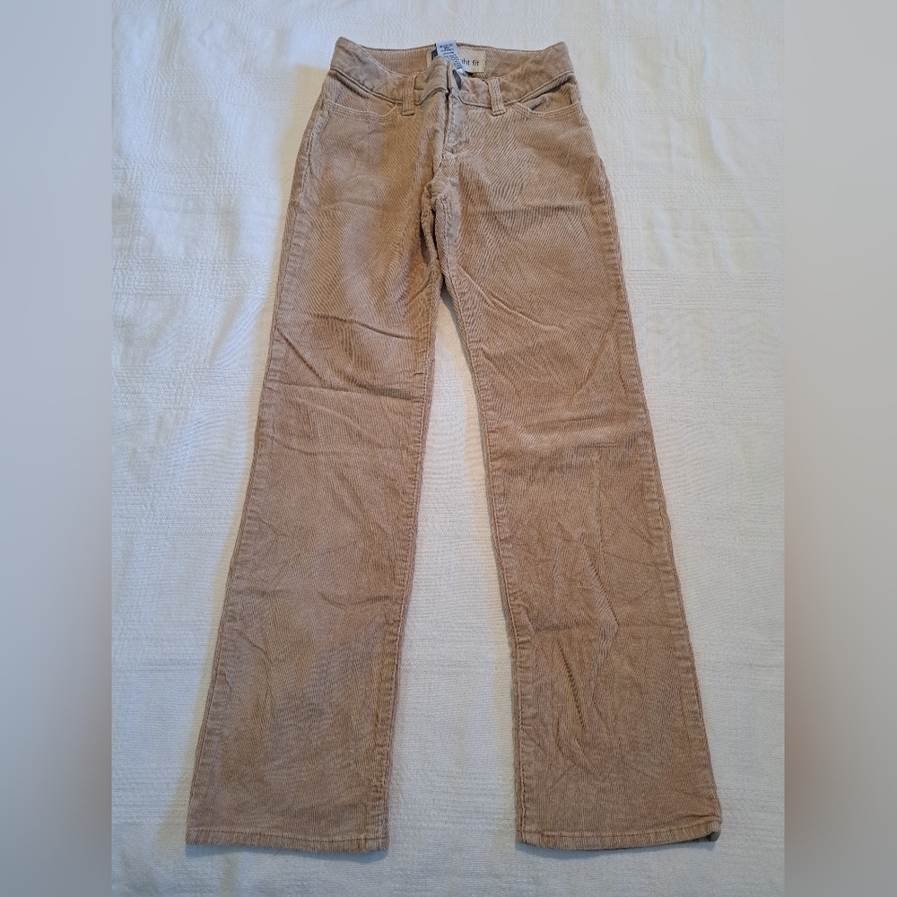 Gap girls girls size 7 tan corduroy pants, adjustable waist, 4 pockets, straight